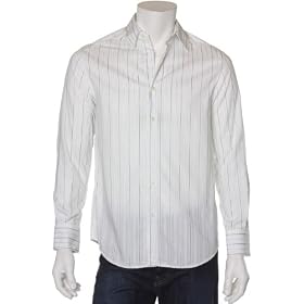 Mens Liz Claiborne Pinstripe Dress Shirt, White