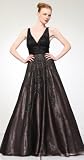 3056 DEEP V NECK PAGEANT BALL GOWN BLACK PROM DRESS