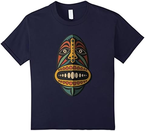 Kids African Mask 3 Shirt  8 Navy