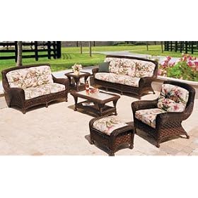 Tahiti All Weather Wicker 6 Piece Furniture Set-Natural by DF Wicker Rattan