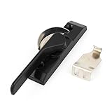 uxcell　クレセントサッシロック ウィンドウロック　金属素材　12x 3x 2.5cm　シルバートーン　ブラック