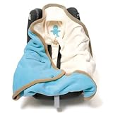 Baby Boum Super Warm Reversible Polar Fleece Polstar Car Seat and Pram Blanket (Turquoise Blue/Cream)