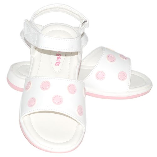 Roc-A-Bouts Toddler Little Girls Shoes White Dot Sandals 7.5-13