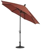 11' Auto-tilt Umbrella Black Harwood Crmsn S