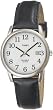 Timex Men's Easy Reader Black Leather Strap Silver-Tone Case Watch #T2H281