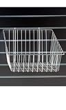 White Mini Grid Basket w/ 4H Slant for Slatwall & Wire- 8D