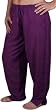 Drawstring Pants - Embroidered Rayon, Purple