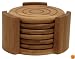 Lipper Bamboo Collection 7-Piece Coaster Set