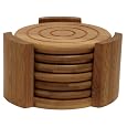 Lipper Bamboo Collection 7-Piece Coaster Set