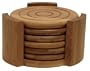 Lipper Bamboo Collection 7-Piece Coaster Set