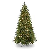 7 1/2′ Spring Lake Pine Hinged Christmas Tree; Clear Lights-UL 600