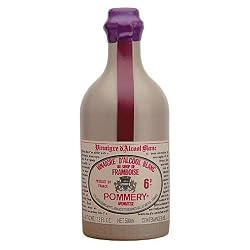 Pommery Aged White Wine Raspberry Flavored Vinegar in Stone Crock Bottle with Wax Seal 16 Oz
