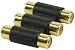 3x Gold YUV Kompakt Adapter Kompaktadapter 3 Cinch-Kupplungen - 3 Cinch-Kupplungen  Chich Cinch Cynch Chynch  vergoldet Gold