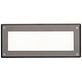 Kichler Lighting 15774AZT LED Brick Light Low Voltage Deck and Patio Light without Louvers, Textured Architectural Bronze with Heat-Resistant Glass