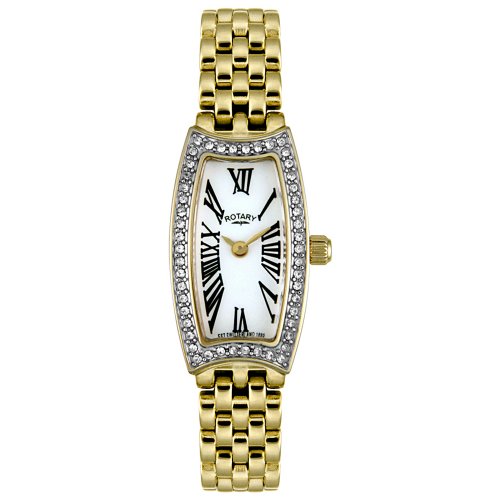 Rotary Ladies Gold Plated Stone Set Watch LB02427/01