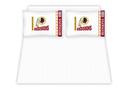 Best Quality Micro Fiber Sheet Set - Washington Redskins NFL /Color White Size Queen