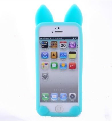 BYG Cute 3d Cat Koko Cat Cases for Iphone 5 Light Blue + Gift 1pcs Phone Radiation Protection Sticker