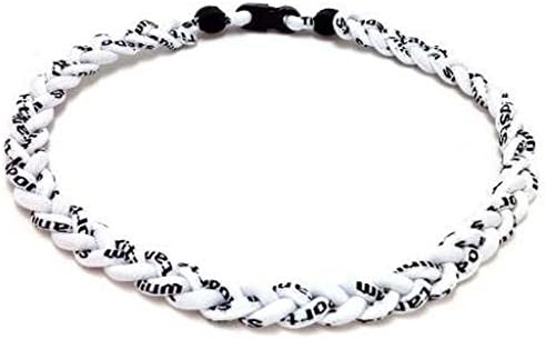 Fabulicious Titanium Jewelry Men's White Necklace-Tornado-Ionic-Sport-Braided-3-Rope (LG - 22
