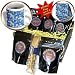 Lee Hiller Designs Holidays Christmas - Tropical Santa and Rudolph Scuba Diving, Fishing and Swimming - Coffee Gift Baskets - Coffee Gift Basket
