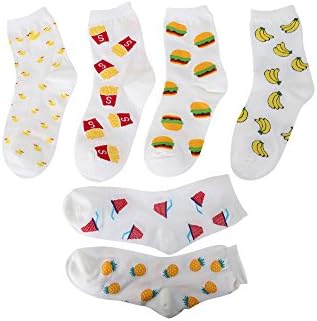 HelloClaire Premium Super Cute Food Themed Socks Selection Made in Korea (Multi Set of 6)