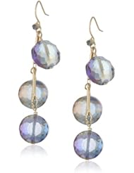Kenneth Cole New York "Modern Tanzanite" Faceted Bead Linear Drop Earrings