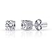 Stunning Elegance: Sterling Silver and Round Brilliant CZ Solitaire Diamond Stud Earrings