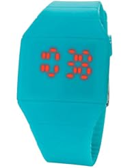Unisex Touch Digital Red Led Silicone Sports Wrist Watch Watch Lake Blue