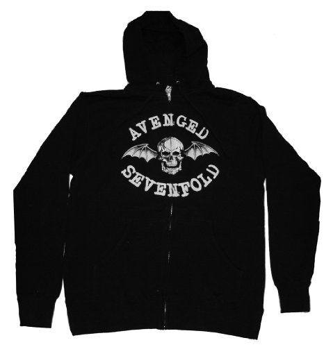 Avenged Sevenfold Deathbat Zip-Up Hoodie Select Shirt Size: Medium