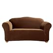 Casual Home Stretch Rib Loveseat Slipcover - Oar Brown