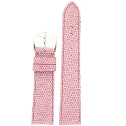Watch Band Genuine Leather Lizard Grain Pink 16mm