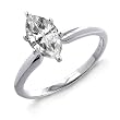 10k White or Yellow Gold Marquise Solitaire Diamond Ring (1/4 ct, J-K Color, I2-I3 Clarity)