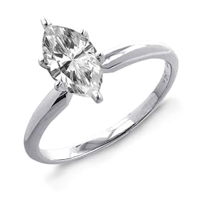 14k White or Yellow Gold Marquise Solitaire Diamond Ring (1 4 ct, I-J Color,... by Amazon.com Collection