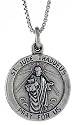 Sterling Silver Oxidized " St. Jude " Pendant