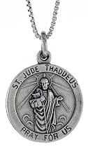 Sterling Silver Oxidized " St. Jude " Pendant