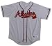 Russell Athletic Men's Atlanta Braves Major League Baseball Replica Road Jersey, Western Grey, Medium