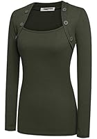 Zeagoo Women Long Sleeve Button Decor Slim Casual Basic T-shirt Blouse