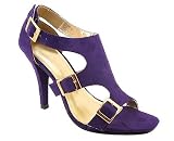 BUCKLE SHIELD OPEN TOE HEEL