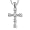 White Gold Baguette Diamond (.40 ctw) Cross Pendant With 16 inch Chain