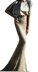 Sexy  Ruched Sequined Mermaid Polyester/Tulle Full Length  Ball Gown Club Dress/Evening Dress/Prom Dress/Party Dress/Wedding Dress  with a Brush/Sweep Train 