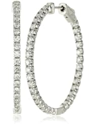 KC Designs "Eternity Hoops" Diamond 14k White Gold Hoop Earrings , 2.10 cttw