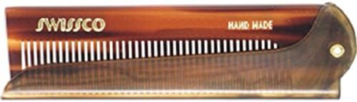 Folding Comb, Stiff Tooth, Hand Made, Wood Brown, Pocket Size, Sturdy, For Fine Hair, Wet Hair, Small Tooth