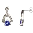 14K White Gold Tanzanite and Diamond Earrings