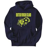 Hoodie Mens Navy Blue  ALL SOCCER British Virgin Island  Countries