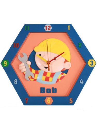 Childrens Toyshop  Kitchen & Housewares : Bob the Builder Moulded 2D Wall Clock