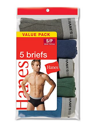 Mens Hanes 5 Pair Fashion Briefs Underwear