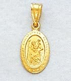 14kt Gold Baby Saint Christopher Medal