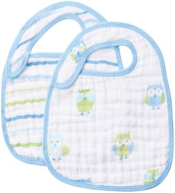 Angel Dear Muslin Bibs, Blue Owl