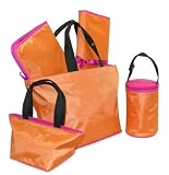 Orange Berry Diaper Tote - Five Piece Set