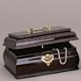 WOOD JEWELRY BOX WITH GOLD ACCENTS