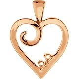 14K Rose Gold Heart-Shaped Mothers Pendant - 2 Gemstone -- YOU CHOOSE THE COLORS!